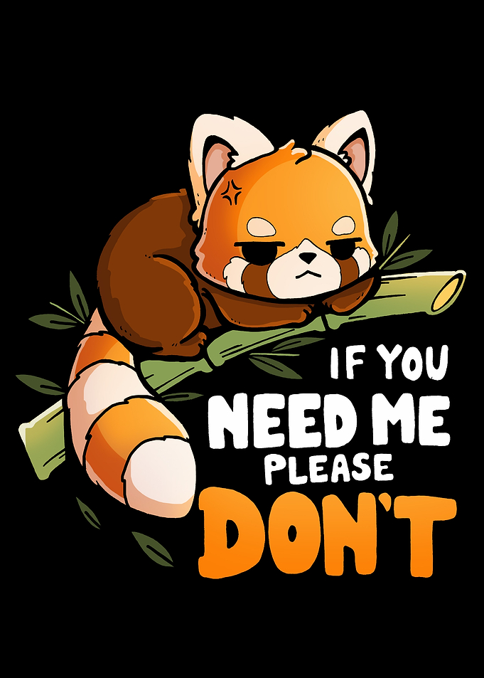 Grumpy Red Panda Illustration