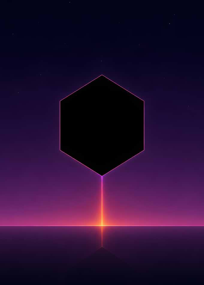Neon Hexagon Floating Portal
