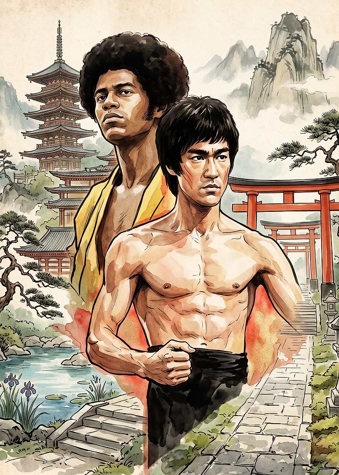 Martial Arts Legends Retro Poster
