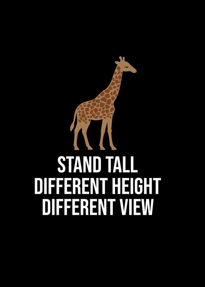 Stand Tall Giraffe Inspirational Quote