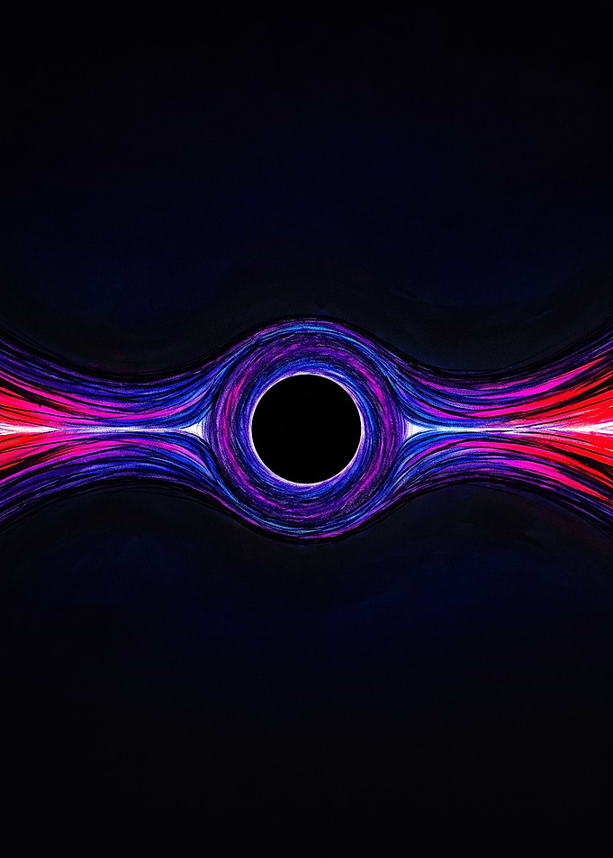 Abstract Neon Black Hole Vortex