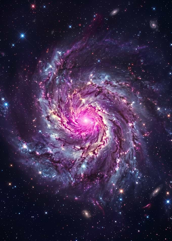 Vibrant Spiral Galaxy in Deep Space