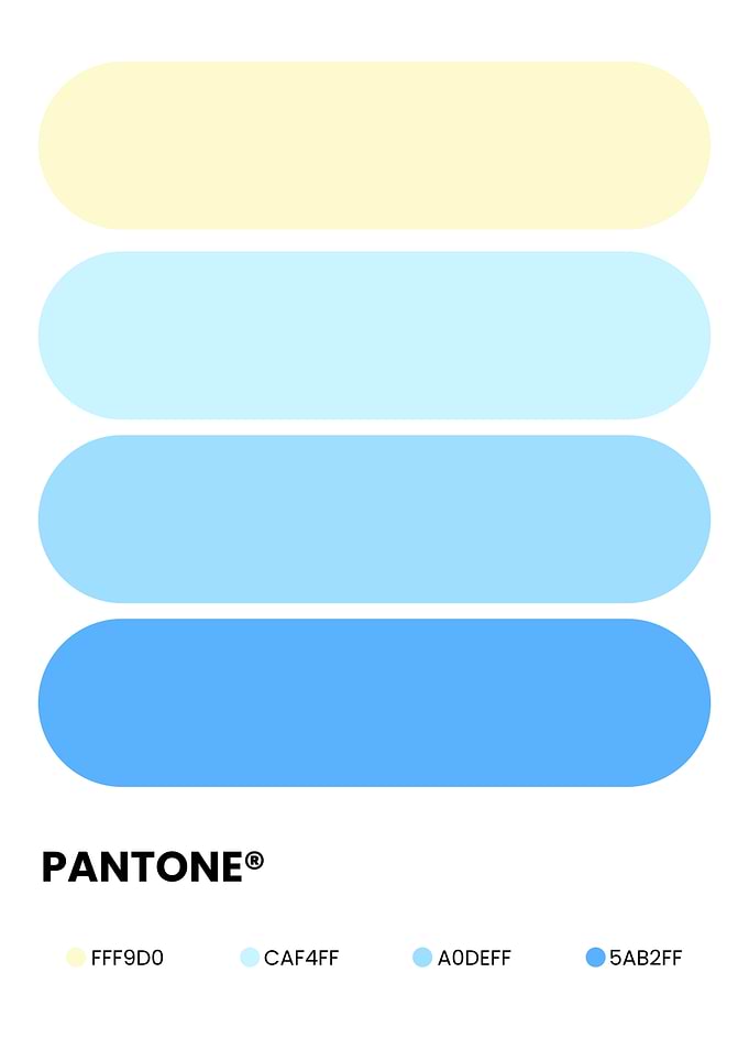 Pantone Color Palette with Blue Shades