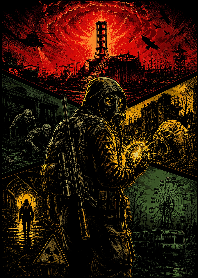Stalker Chernobyl Post-Apocalyptic Pixel Art