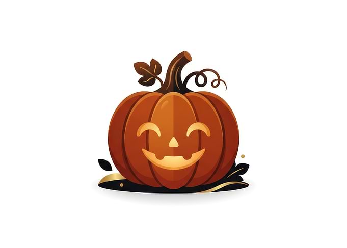 Cute Smiling Jack-o'-Lantern Illustration
