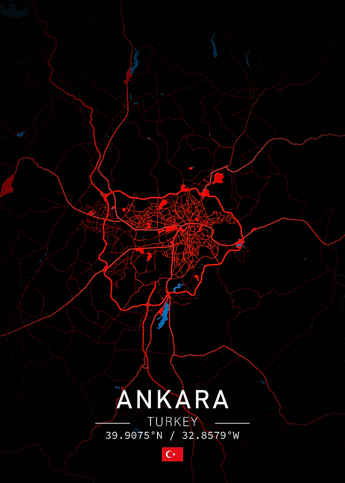 Minimalist Ankara City Map Poster