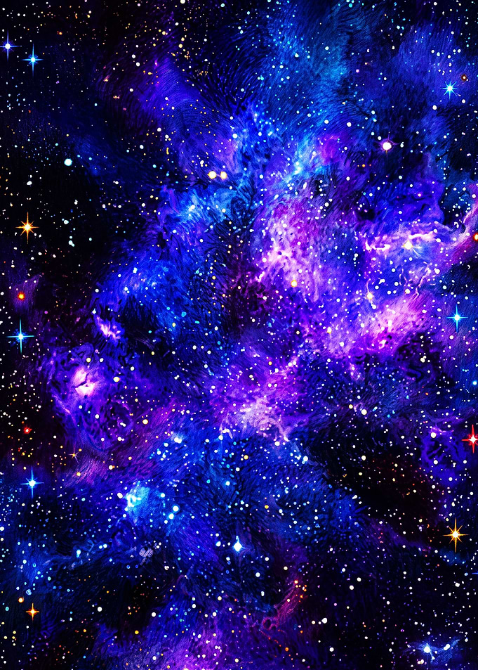 Vibrant Blue and Purple Nebula