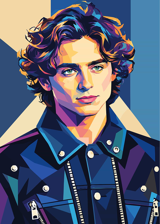 Timothée Chalamet WPAP Pop Art Portrait
