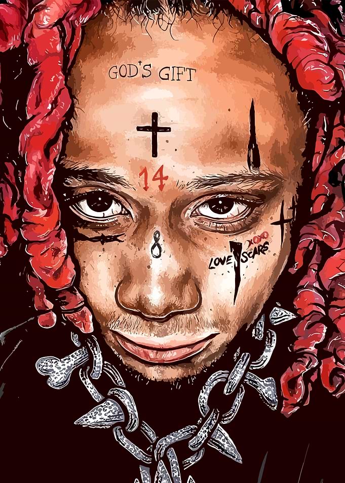Trippie Redd Portrait Illustration