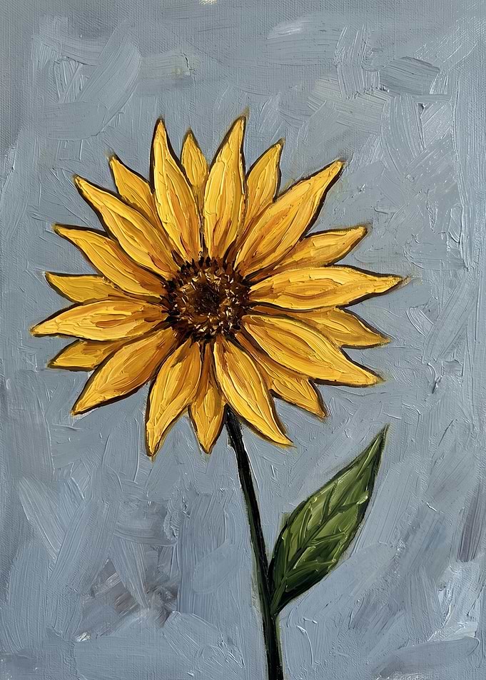 Impressionist Sunflower Oil Painting