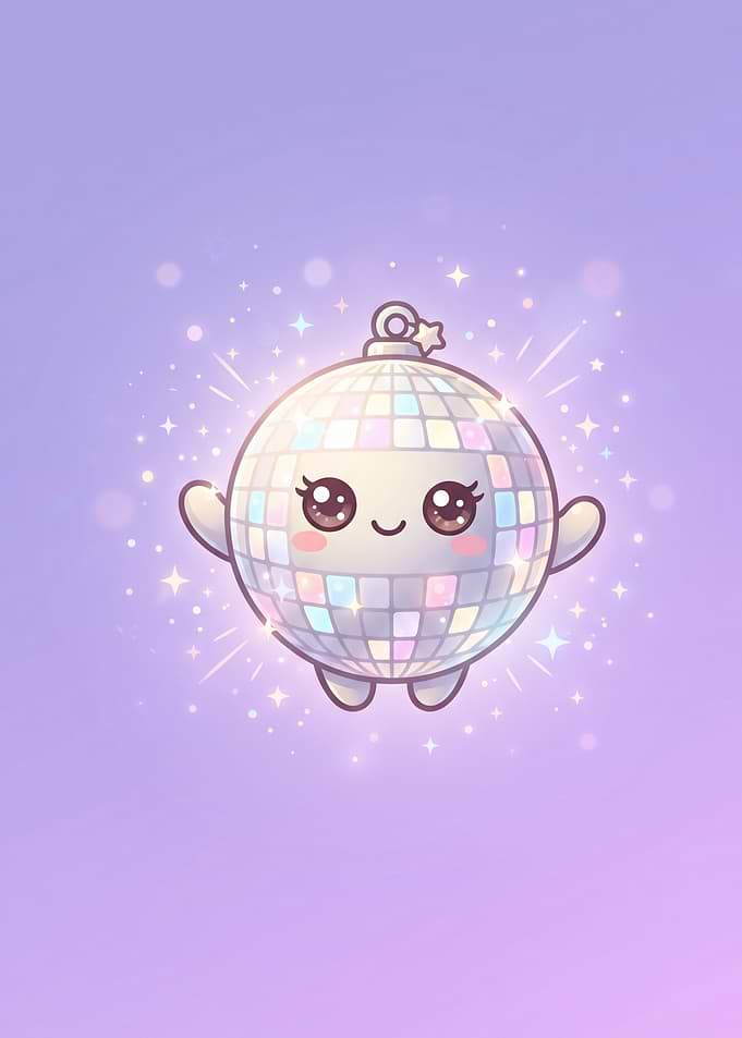 Cute Kawaii Disco Ball Character