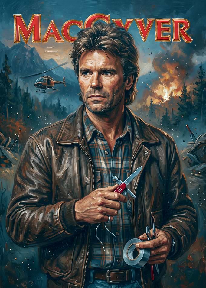 MacGyver Action Portrait Poster