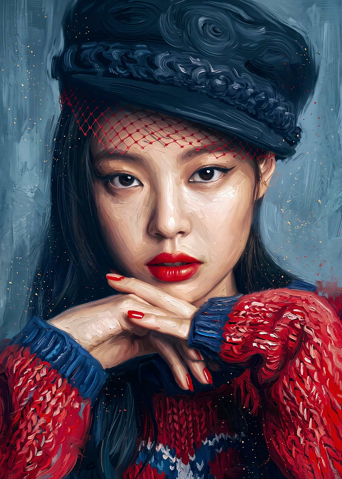 Oil Painting Portrait of Jennie Kim