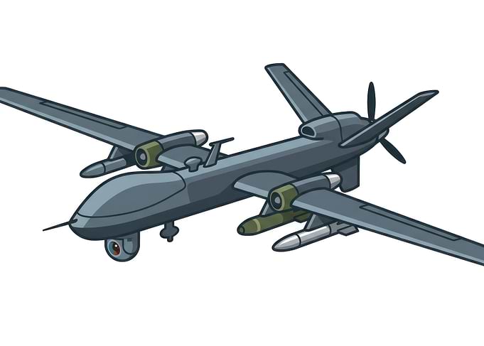 Cartoon Military Combat Drone