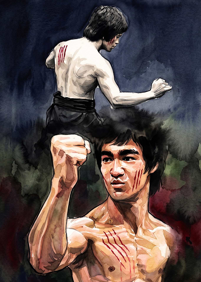Martial Artist Fighter Watercolor A