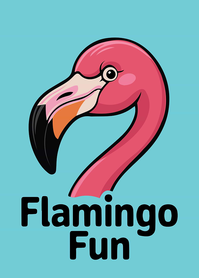Flamingo Fun Cartoon Illustration