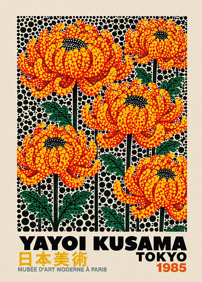 Yayoi Kusama Floral Art Poster