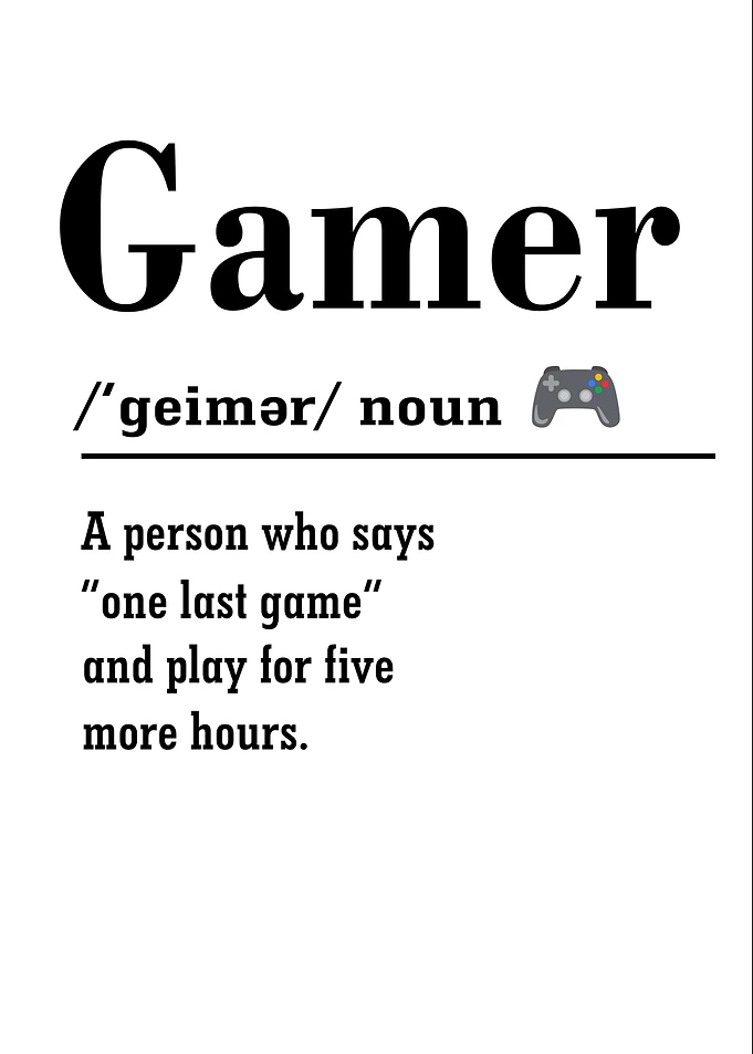 Funny Gamer Definition Poster