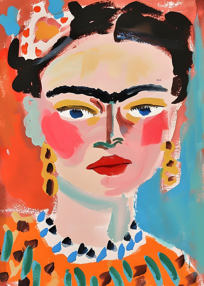 Abstract Frida Kahlo Portrait Painting