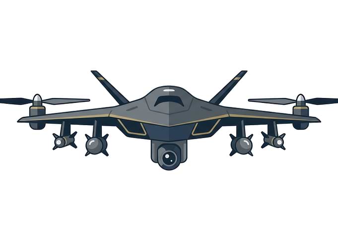 Futuristic Armed Military Combat Drone