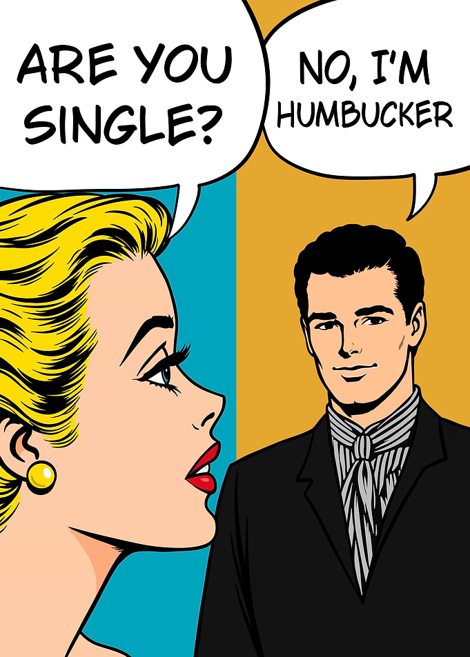 Funny Humbucker Guitar Pickup Pop Art