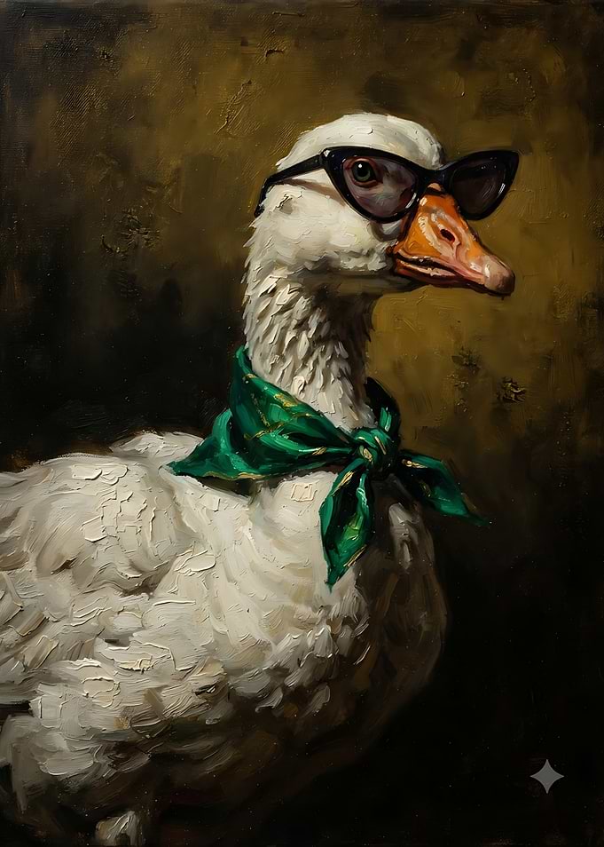 Oil Painting of Stylish Goose