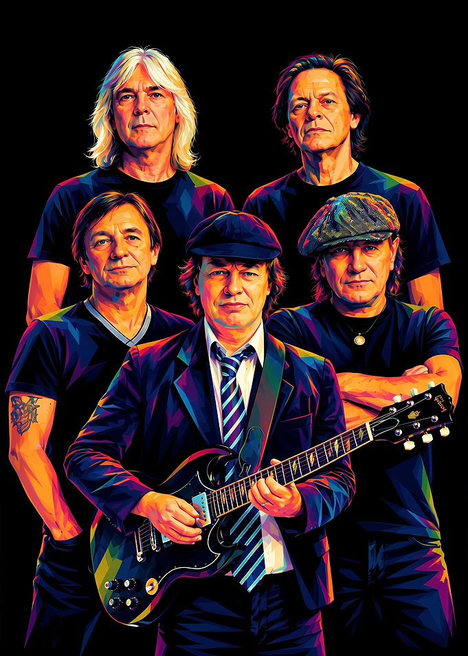 AC/DC Band Members Pop Art Portrait