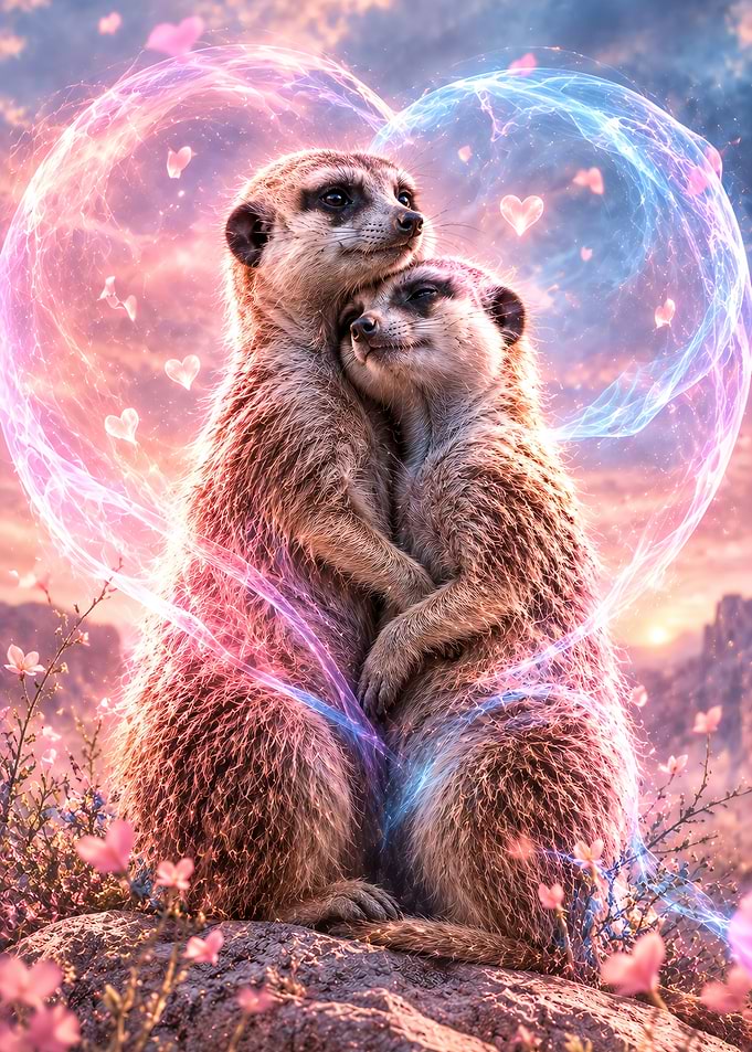 Loving Meerkats in Heart Aura