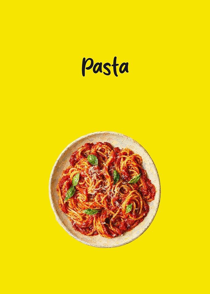 Minimalist Pasta Poster with Yellow Background