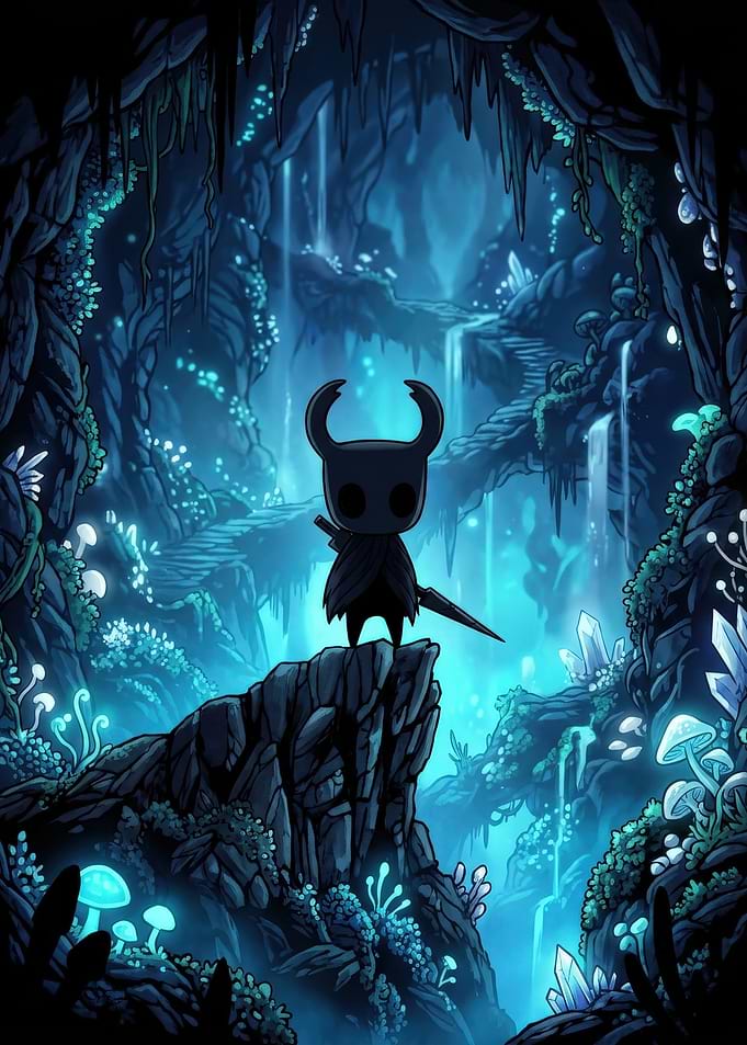 The Knight in Blue Crystal Caverns