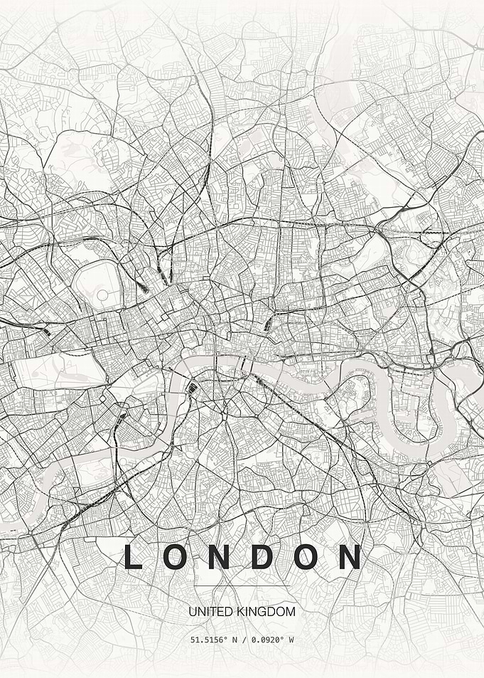 Minimalist London City Map Poster