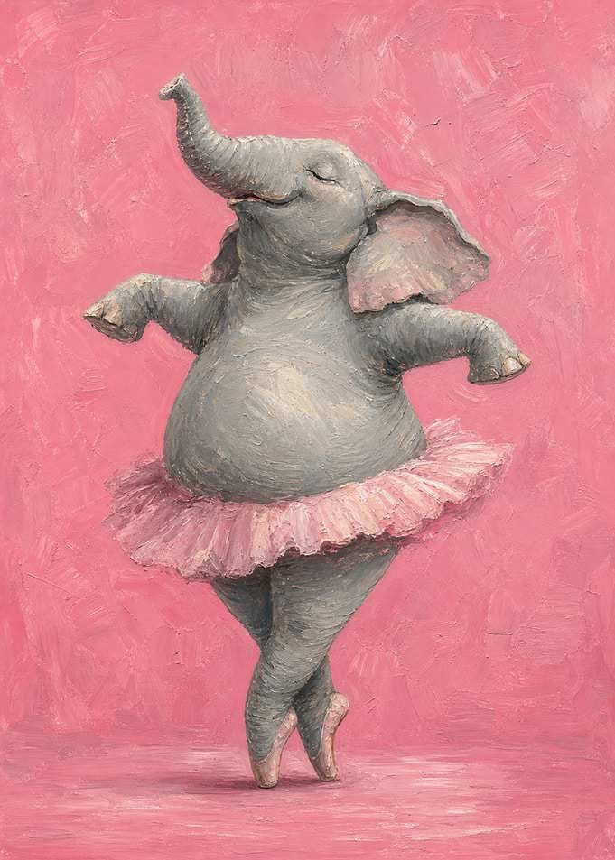 Cute Elephant Ballerina Painting