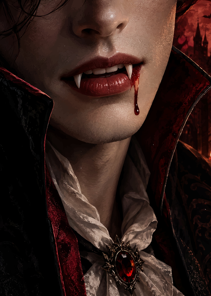 Vampire Count with Bloodied Fangs