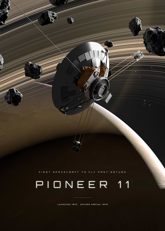 Pioneer 11 Space Exploration Poster