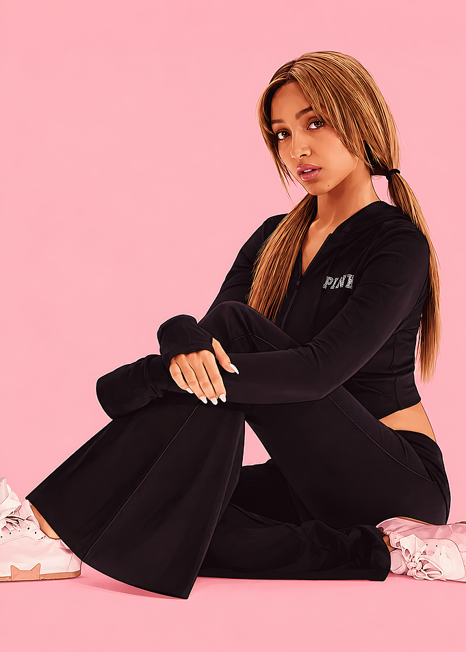 Woman in Black Pink Tracksuit