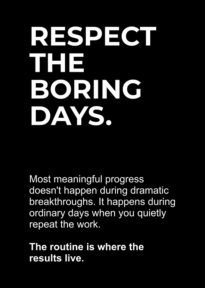 Respect The Boring Days Quote Poster