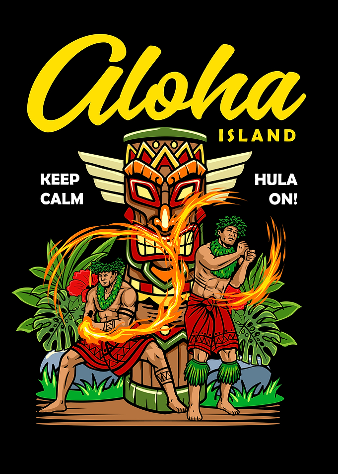 Aloha Island Fire Dancer Graphic