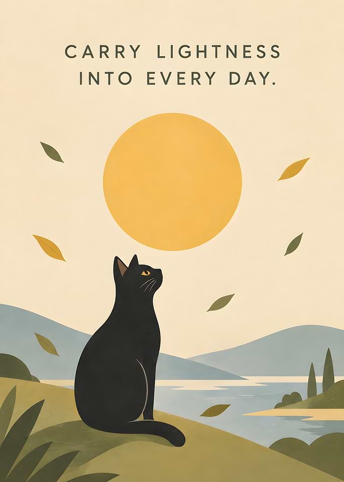 Black Cat Inspirational Nature Poster