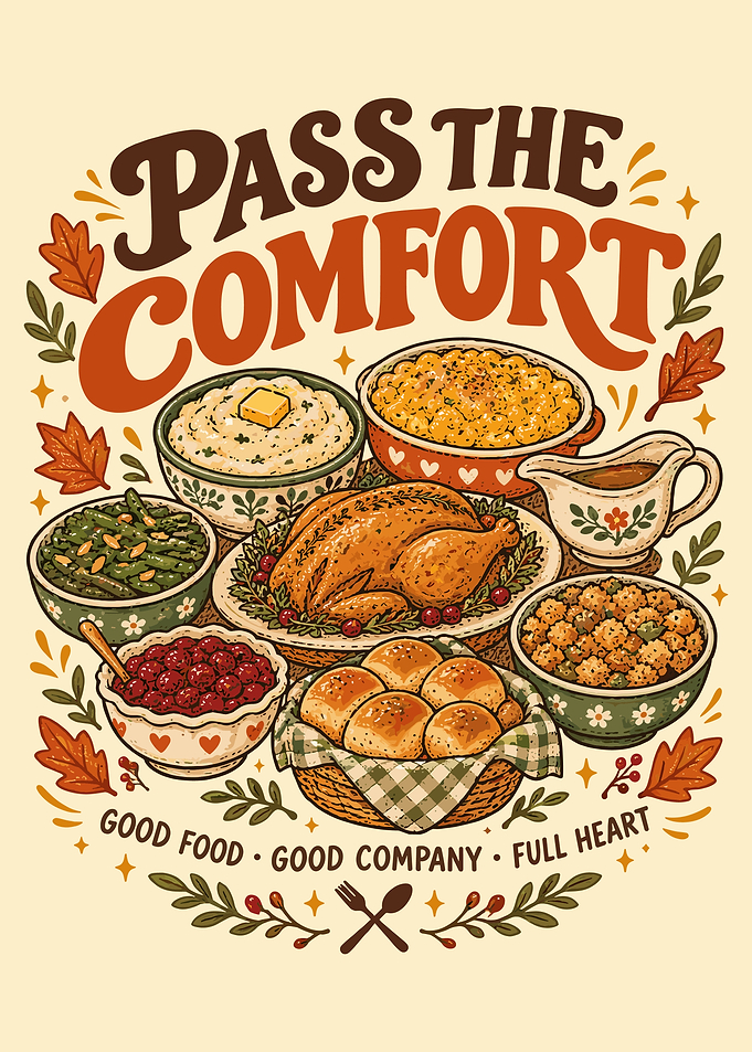 Pass the Comfort Thanksgiving Feast Illustration