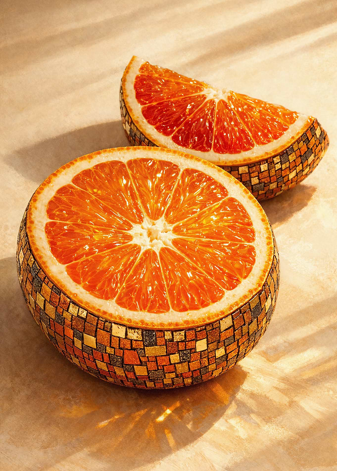 Vibrant Orange Disco Ball Poster