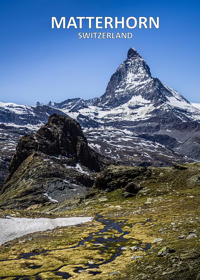 Matterhorn Mountain Switzerland Travel Poster