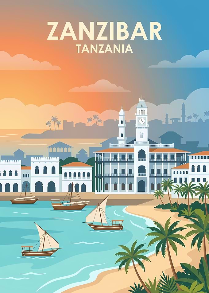 Zanzibar Tanzania Travel Poster
