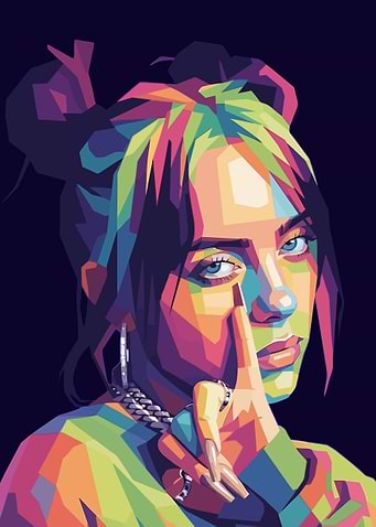 Billie Eilish WPAP Pop Art Portrait