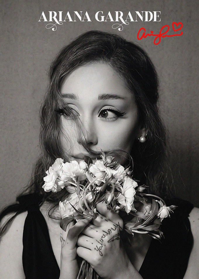 Ariana Grande Portrait with Flowers