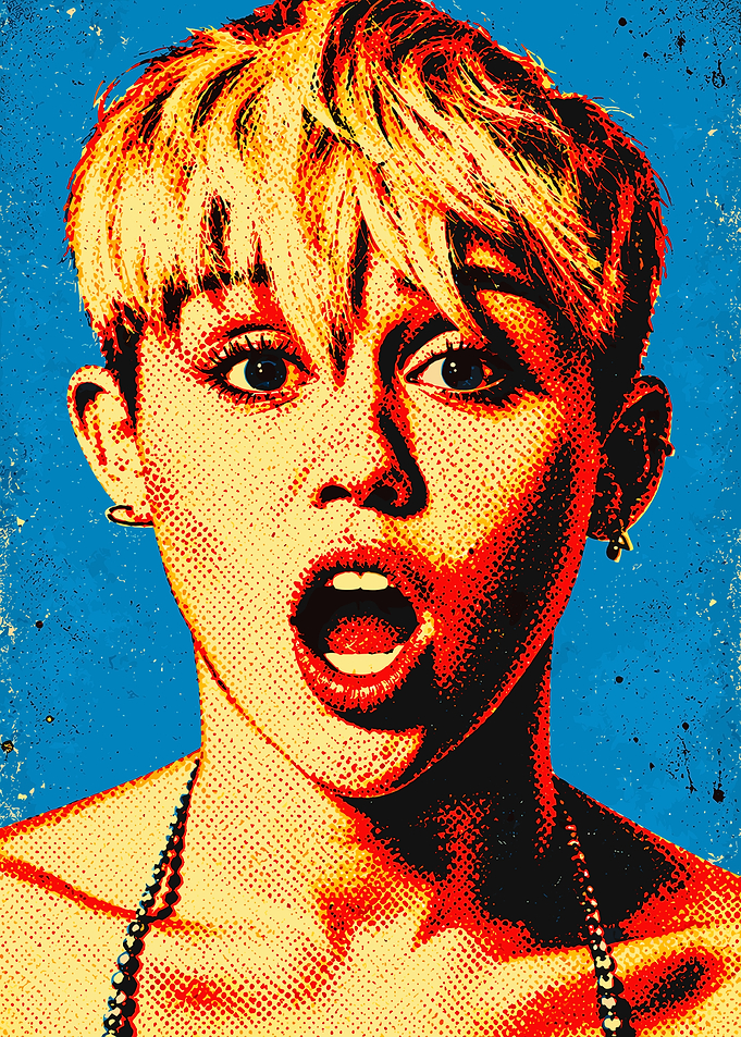 Pop Art Portrait of Miley Cyrus