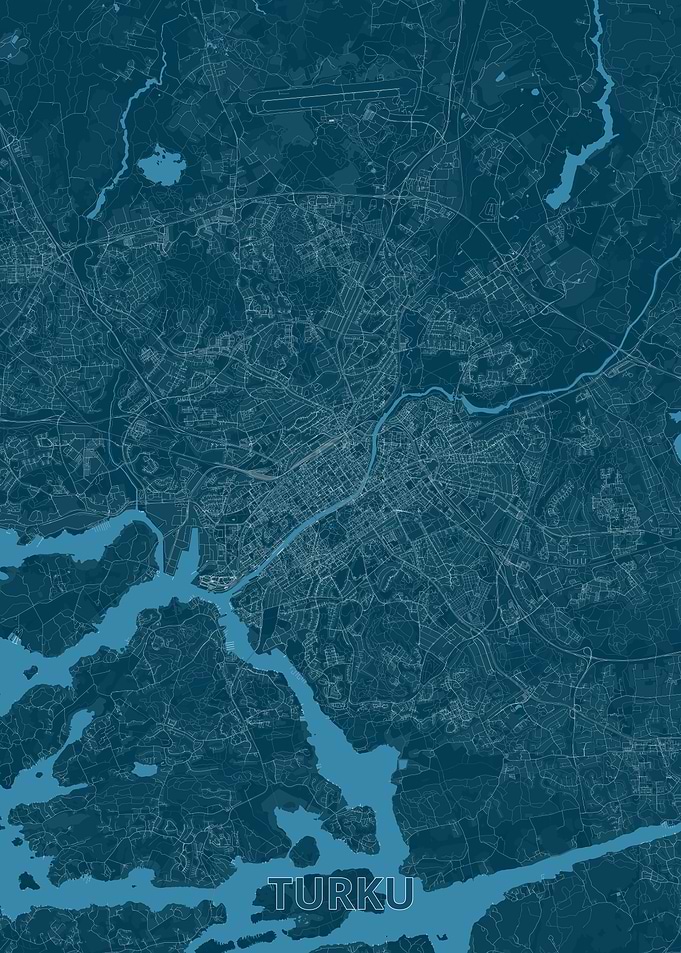 Turku City Map Poster