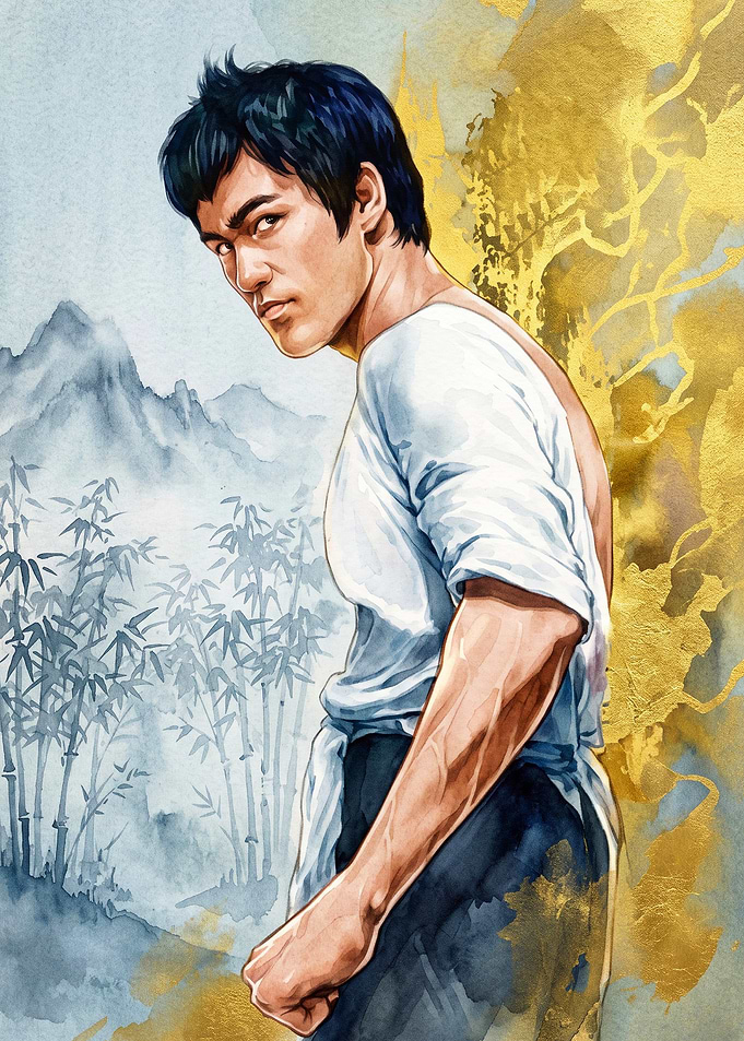 Martial Artist Hero Watercolor Post