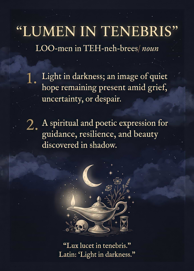 Lumen in Tenebris Inspirational Poster