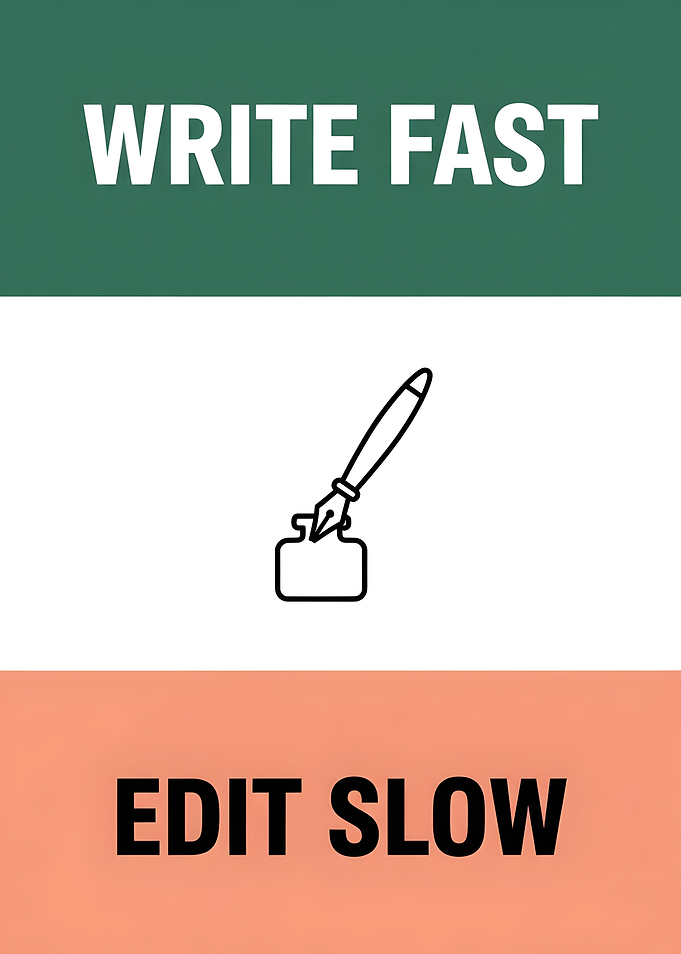 Write Fast Edit Slow Motivational Poster