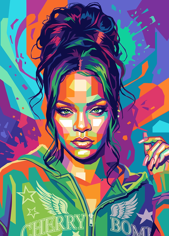 Pop Art Portrait of Rihanna